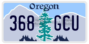 368GCU license plate in Oregon