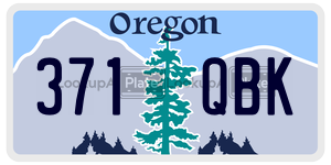 371QBK license plate in Oregon
