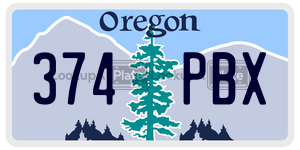 374PBX  license plate in OR