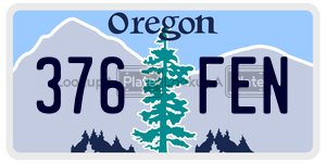 376FEN license plate in Oregon