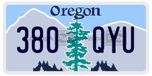 380QYU  license plate in OR