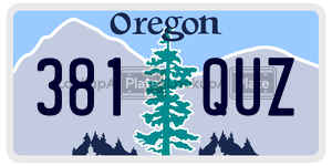 381QUZ  license plate in OR