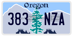 383NZA license plate in Oregon