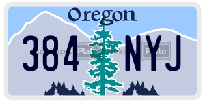 384NYJ  license plate in OR