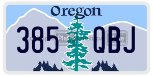 385QBJ license plate in Oregon