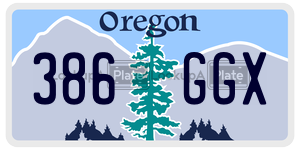 386GGX  license plate in OR