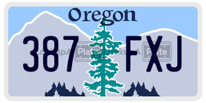 387FXJ  license plate in OR