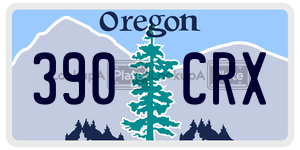 390CRX license plate in Oregon
