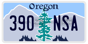 390NSA  license plate in OR