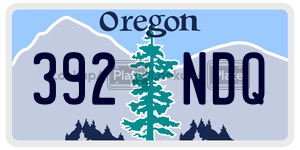 392NDQ  license plate in OR
