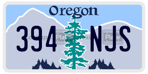 394NJS  license plate in OR
