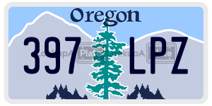 397LPZ  license plate in OR