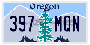397MQN  license plate in OR