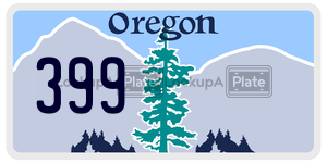 399  license plate in OR