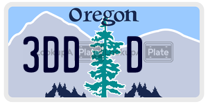 3DDD  license plate in OR