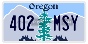402MSY  license plate in OR