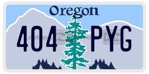 404PYG  license plate in OR