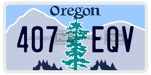 407EQV license plate in Oregon