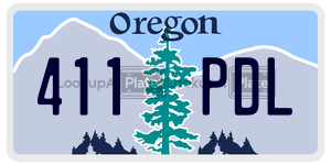 411PDL  license plate in OR