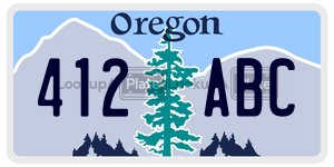 412ABC license plate in Oregon