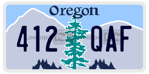 412QAF license plate in Oregon