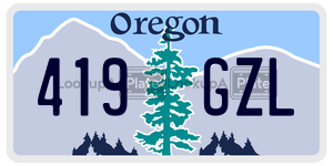 419GZL  license plate in OR