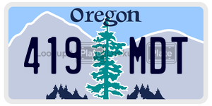 419MDT  license plate in OR