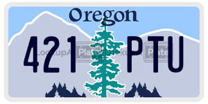 421PTU  license plate in OR