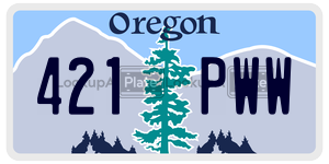 421PWW license plate in Oregon