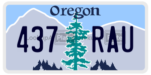 437RAU  license plate in OR