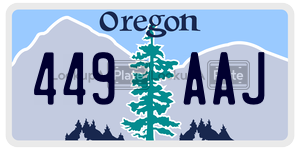 449AAJ license plate in Oregon