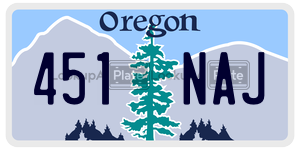 451NAJ  license plate in OR