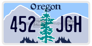 452JGH license plate in Oregon