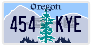 454KYE  license plate in OR