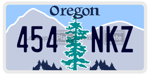 454NKZ  license plate in OR