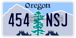 454NSJ  license plate in OR
