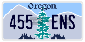 455ENS license plate in Oregon