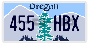 455HBX  license plate in OR