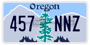 457NNZ license plate in Oregon