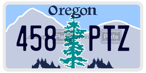 458PTZ license plate in Oregon