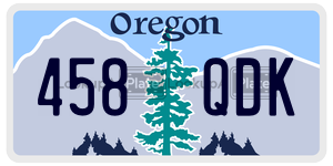 458QDK  license plate in OR