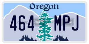 464MPJ  license plate in OR