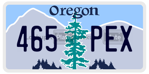 465PEX license plate in Oregon