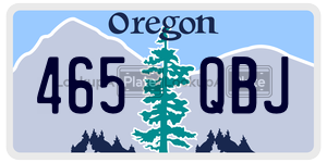 465QBJ  license plate in OR