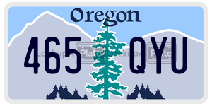 465QYU  license plate in OR