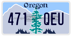 471QEU  license plate in OR