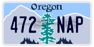 472NAP license plate in Oregon