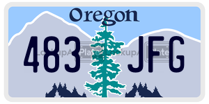 483JFG  license plate in OR