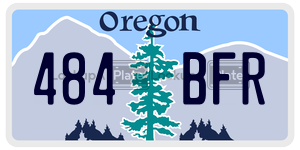 484BFR  license plate in OR