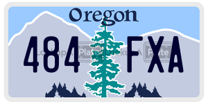 484FXA license plate in Oregon